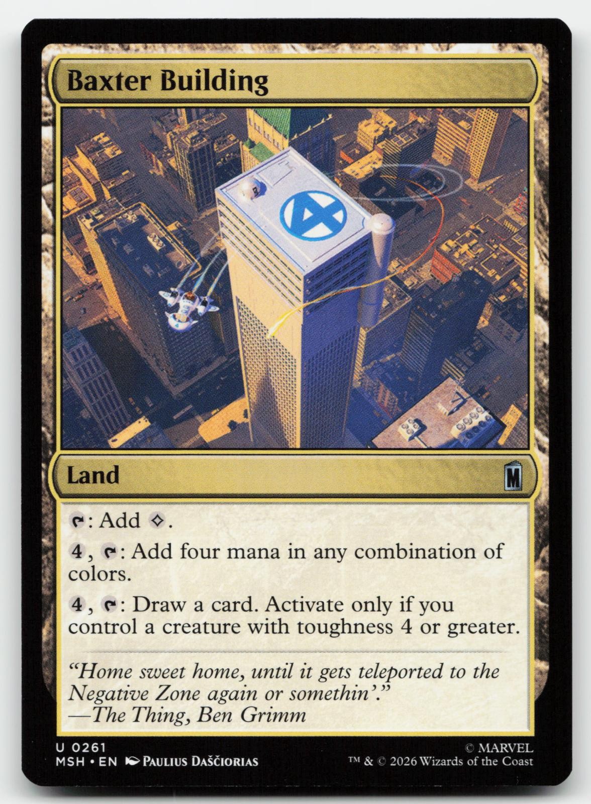 Baxter Building 261 Uncommon Marvel Super Heroes Magic: The Gathering Near Mint