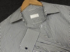 Prada Striped Men's Button Up Shirt 40 15 3/4 Long Sleeve Purple White Green