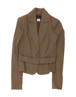 PATRIZIA PEPE Womens 2 Button Blazer Jacket IT 42 Medium Khaki Cotton JT06