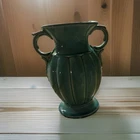 Mc Coy 9inch Double Handled Green Pottery Vase