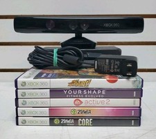 Xbox 360 Kinect Sensor Bar Bundle w/Games - Tested  Works - Lot 18 READ 