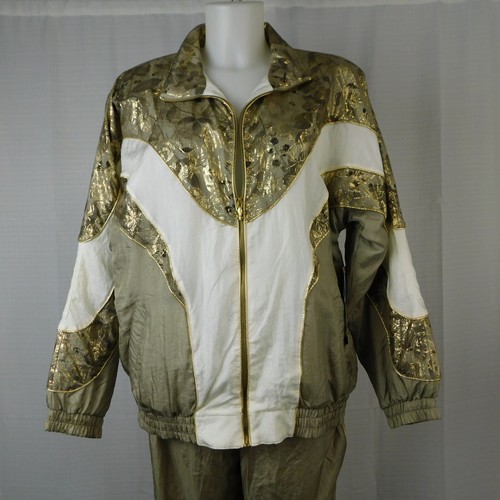 Tuta da donna vintage anni 80 90 NOS Active Frontier nylon tortora, media #3806 - Foto 2 di 13
