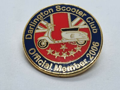 DARLINGTON SCOOTER CLUB RALLY CLUB PIN ABZEICHEN VESPA Lambretta Mods SELTEN WELLER 