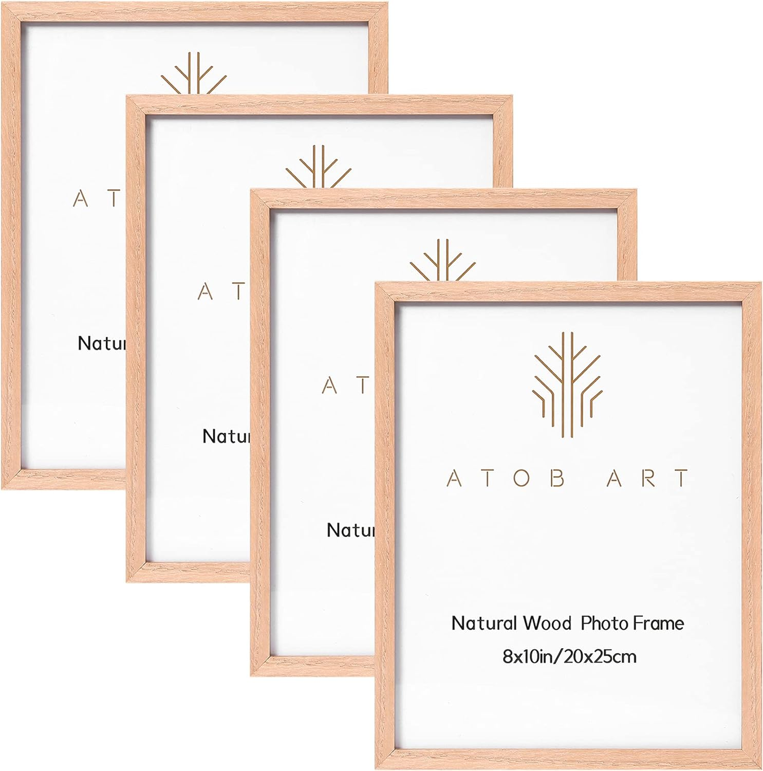 8X10 Picture Frames 4 Pack, Made of Solid Wood Covered by Glass for Table Top...-image