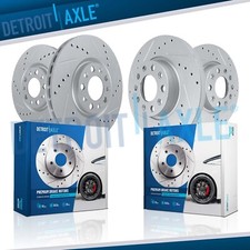 Front Rear Drilled and Slotted Brake Rotors Kit for Chrysler 200 Jeep Cherokee