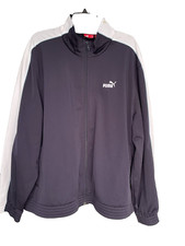 Vintage PUMA Men's Navy  White Full Zip Standup Collar Track Jacket Size XXL