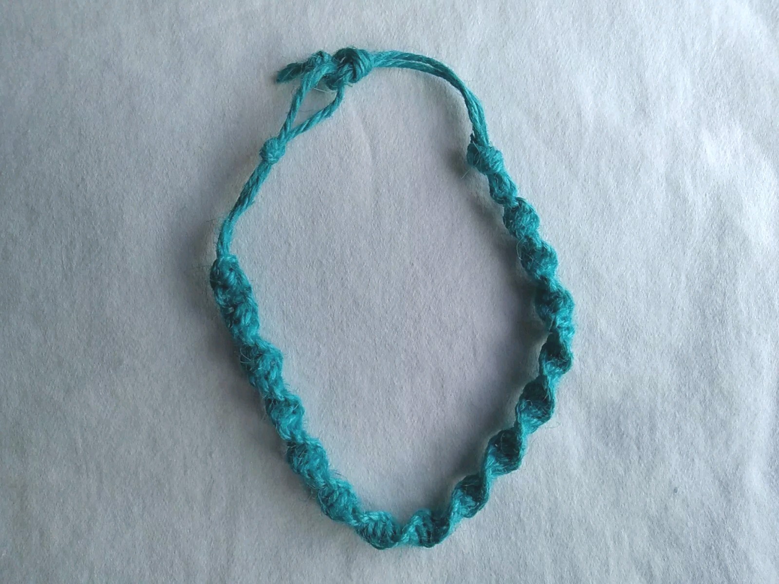 Anklet Macrame Braided Blue Hemp  Adj Unisex 12