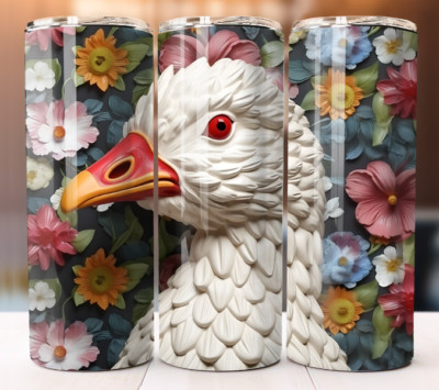 3D Goose Tumbler 20oz Tumbler 20 oz Skinny Cup Mug Lid Straw
