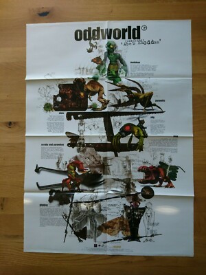 Oddworld Abe's Exoddus PlayStation Poster | 60 x 80 cm | Rarität