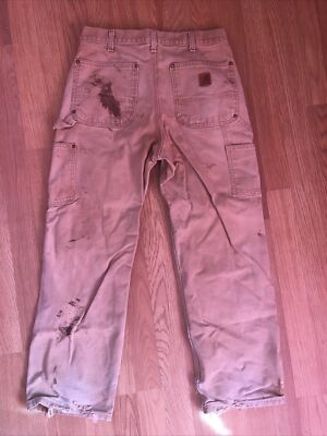 Vtg Carhartt Double Knee Carpenter Painter Pants Men's 32x30