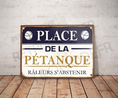 Vintage Blechschild Bouleplatz Schild Schild Schild Spiele Dekoration Deko