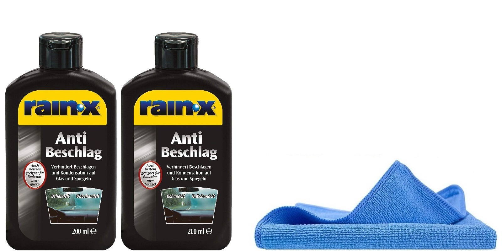 rain-x ANTIBESCHLAG 200ml inkl. Mikrofasertuch ca. 40x40cm original # NEU - Image 3