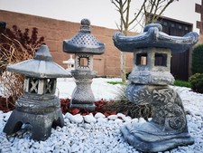 Lanterne in pietra set da 3 antracite brevettato pagoda Yukimi stagno decorazione terrazza