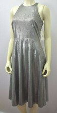 HALSTON SILVER $198 DRESS SZ 4 NEW WITH TAG