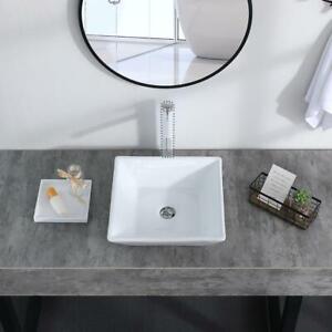 Oval Bathroom Basin Ceramic Vessel Sink Bowl Vanity Porcelain w/ Pop Up Drain 