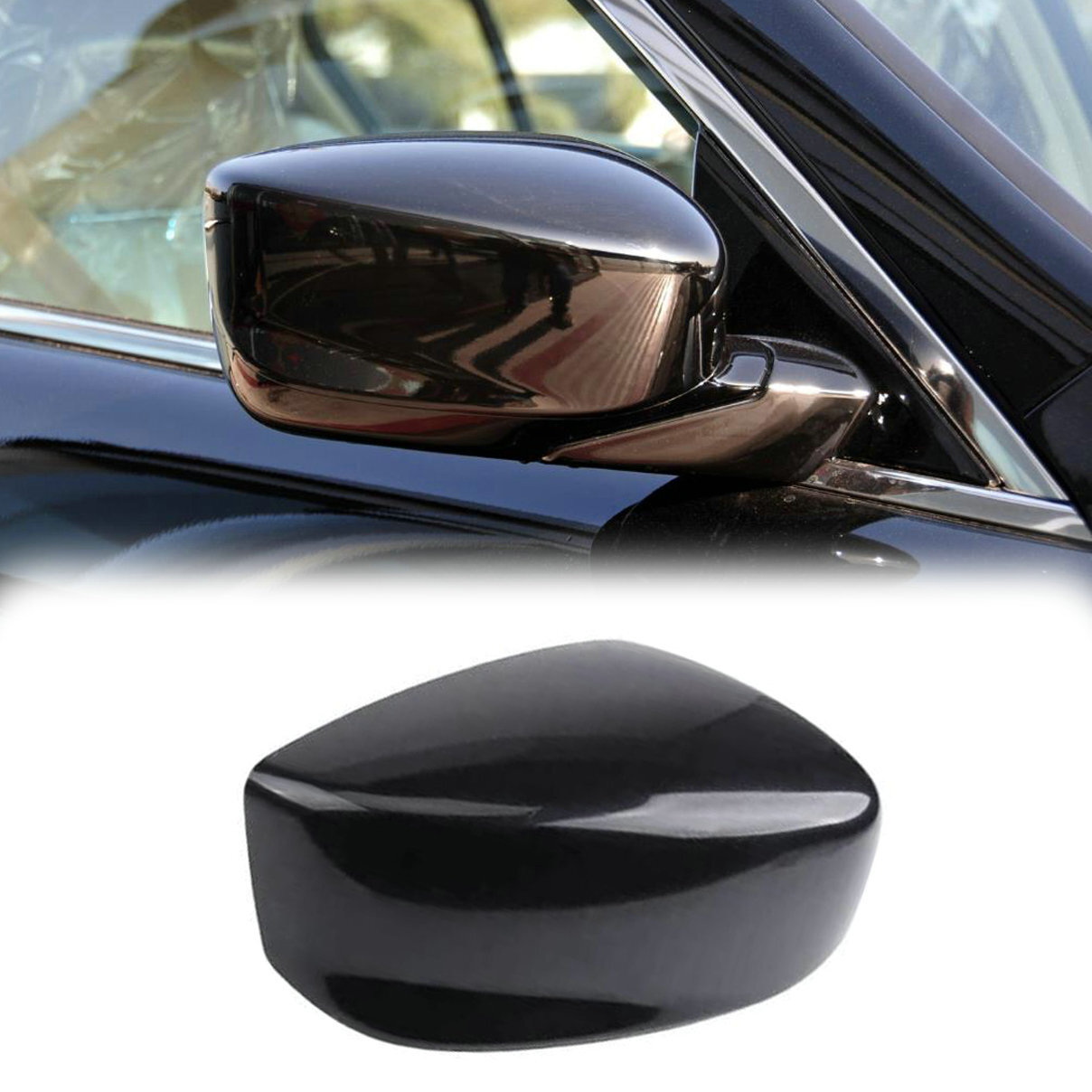 Driver And Passenger Side Covers Pair Of Black Mirror Cover Caps For 2008-2013 Honda Accord - LH & RH Side, ABS Plastic 2008-2013 Accord Mirror Cover Caps Pair - Foto 10