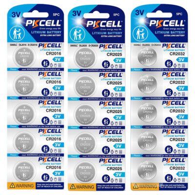 PKCELL CR2032 CR2025 CR2016 3V Button Coin Lithium batteries for Calculators