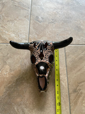 Talavera Bull Longhorn  - Handmade & Hand Painted Mexican Pottery