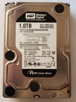 Western Digital WD1002FAEX 1TB 3.5 Internal HDD 64MB Cache