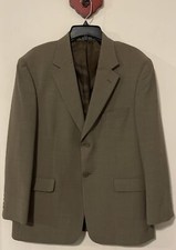 Stafford Men s -Size 42 Short- Beige 2-Button Wool-Blend Lined Blazer A6757