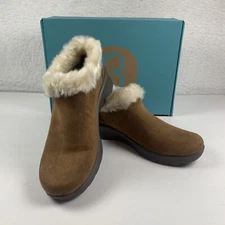 Bzees Womens Golden Go Zipper Slip On Arch Support Ankle Boots Shoes 8 M S0070