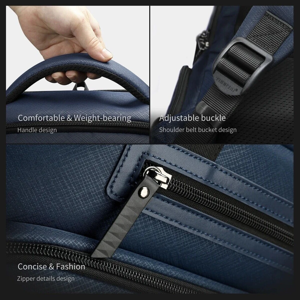 Tigeru Antirrobo Hombres 15.6 pulgadas Bolsa para Portátil Impermeable Mochila de Viaje Bolso Escolar Foto 4 de 4