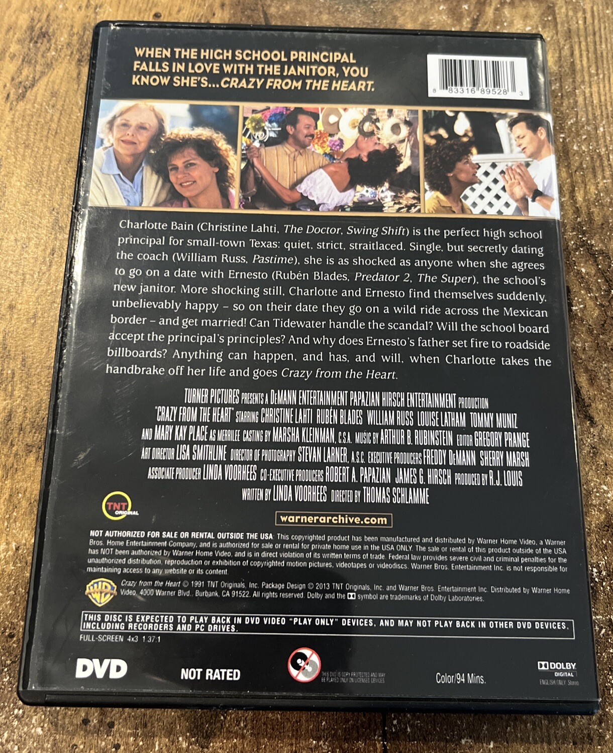 Crazy From the Heart (DVD, 1991) Christine Lahti Rubén Blades TESTED