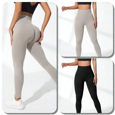 MARKENLOS Damen Push Up Gym Sport Fitness Yoga Leggings hohe Taille Po Lifting XS S M