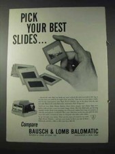 1959 Bausch Lomb Balomatic Slide Projector Advertisement