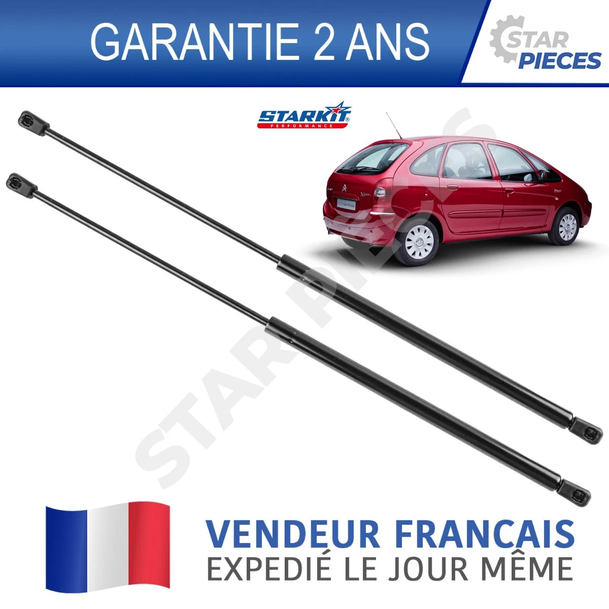 Lot De 2 Vérins De Hayon / Coffre - Compatible Skoda Superb, Peugeot 806, Citroën Evasion