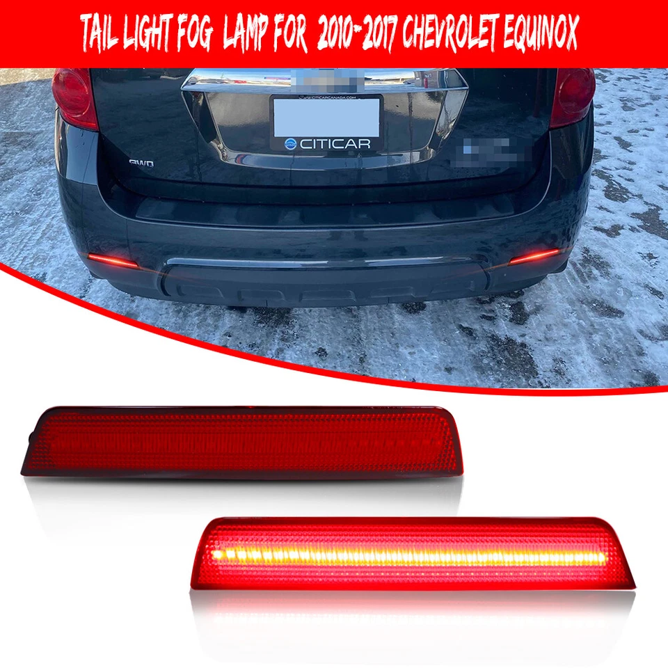 Luzes de freio traseiras sequenciais LED refletor traseiro vermelho Chevrolet Equinox para 10-17 - Imagem 3 de 4