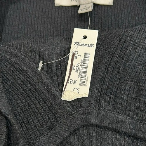 Madewell Corset-Detail Crop Sweater Tank in Black - Size small - Picture 7 of 9