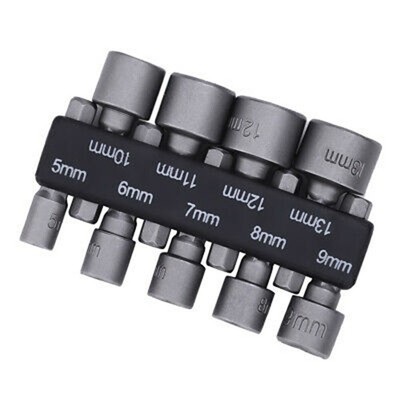 9pcs Metric Combination Socket Rubber Strip With Hexagon Socket Electric Wrench