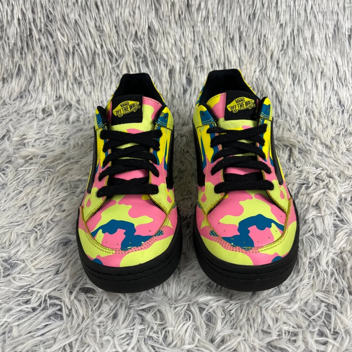 Vans Era Neon Camo Woman 8.5 Men 7 Low Top Yellow Camouflage