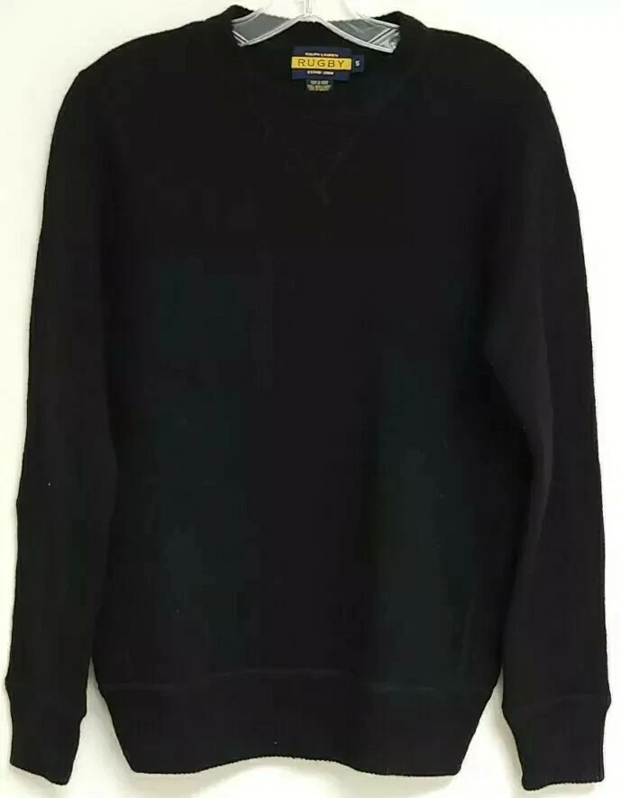 Ralph Lauren Rugby Mens Wool Crew Neck Sweater Black Sz Large L eBay