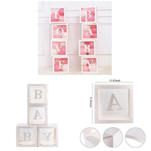 Balloon Boxes, 4PCS Baby Shower Decorations Boxes With 26 - View #9