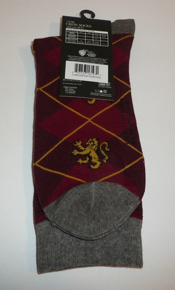 Гарри Поттер Гриффиндор 1 пара мужское платье носки Argyle узор фантастические звери - Изображение 4 из 4