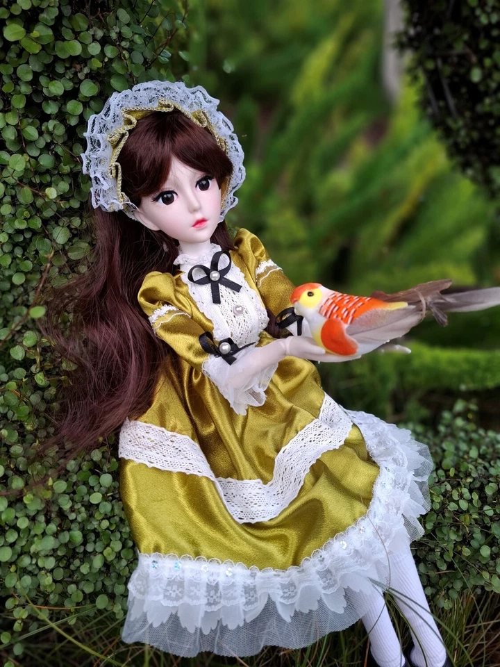 Princesa morena estilo vintage en vestido verde sedoso 60cm muñeca BJD no es una Barbie Foto 3 de 4