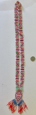 Vintage Penobscot bead necklace c/1920-40 geometric designs.