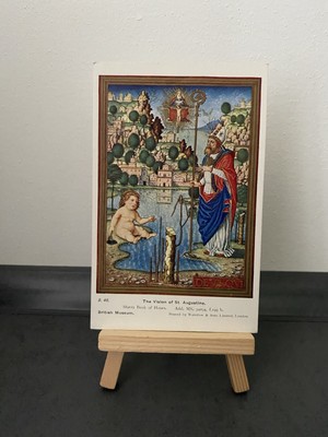 Vintage Postkarte The Vision of St Augustine Sforza Book of Hours British Museum
