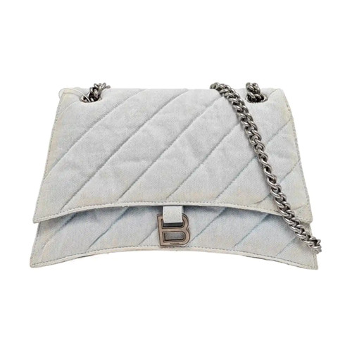 BALENCIAGA Crush Shoulder bags Denim - Jeans Blue Free Shipping | Duties Paid