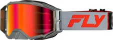 Fly Racing 37-5191 Zone Pro Goggle Grey/Red w/Light Red Mirror/Amber Lens