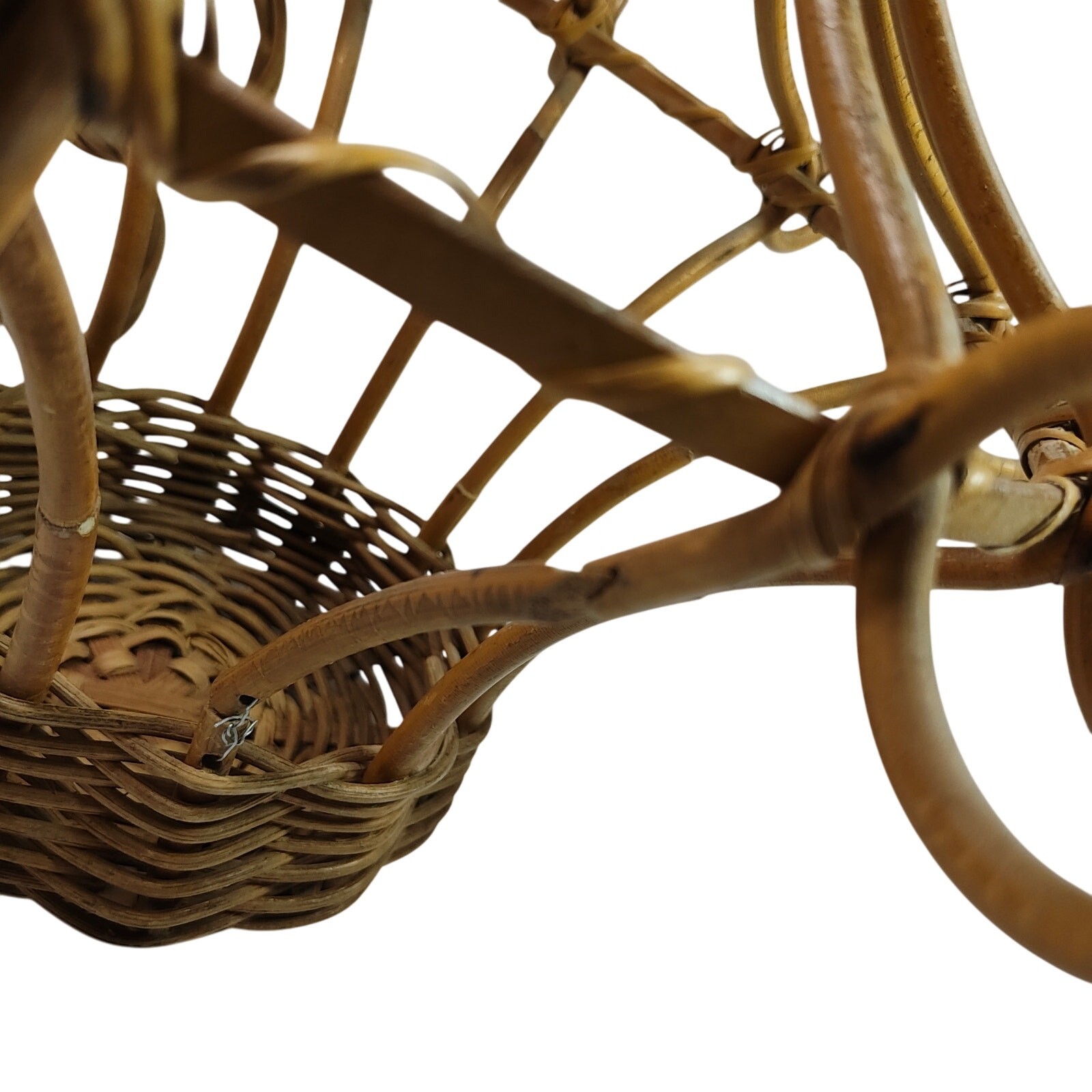 Vintage Decorative Rattan Bird Cage Bohemian, Rustic, Asian, Mid Century