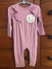 Little Sleepies Play Striped Romper NWT Size 12/18 Garden Rose - Bamboo