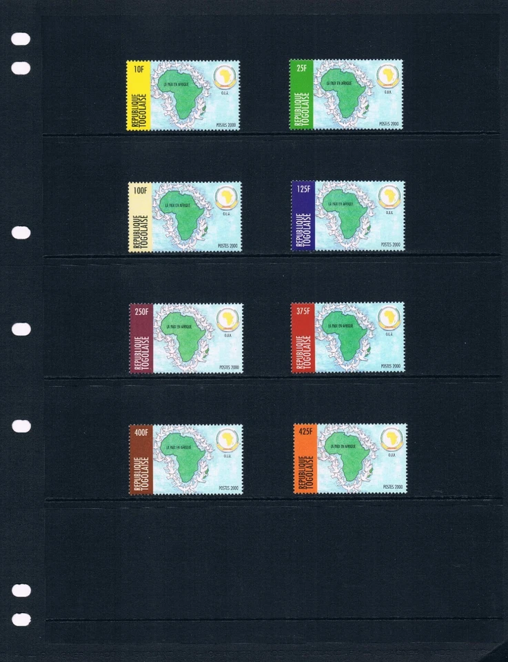$7.25 Scott Value - 2000 TOGO African Unity Summit OAU Maps CV MNH NH UMM - Image 2 of 4