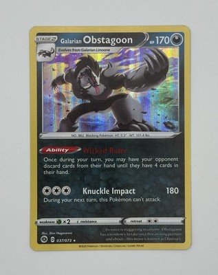 Pokmon TCG Galarian Obstagoon Champion's Path 037/073 Holo Rare Near Mint | eBay Pokmon TCG Galarian Obstagoon Champion's Path 037/073 Holo Rare Near Mint | eBay