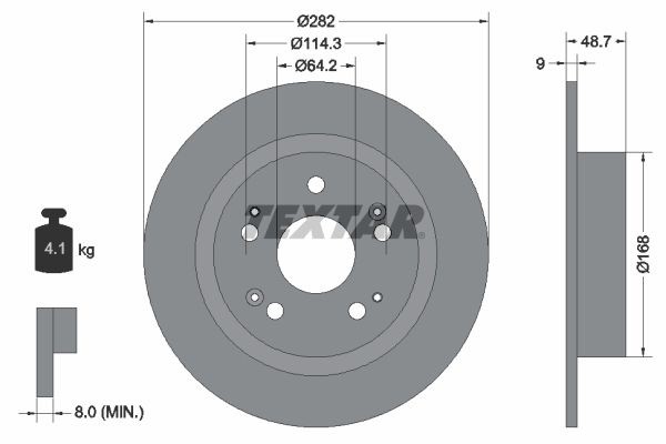 2 X Bremsscheibe Textar 92204300 FüR Honda Accord Viii-image
