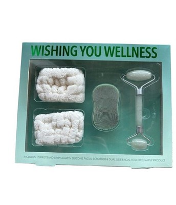 Target 3 Piece Wishing You Wellness Gift Beauty Facial Set Roller Scrubber Bands
