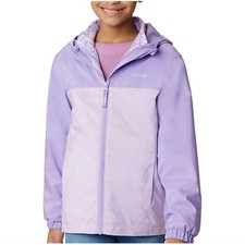 Eddie Bauer Windbreaker Jacket Kids M 10/12 Purple Hooded Full Zip Activewear