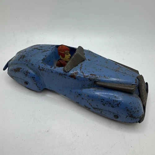 Wyandotte Marx - 1930's Streamline Speedster  Racer  With Driver Blue And Red